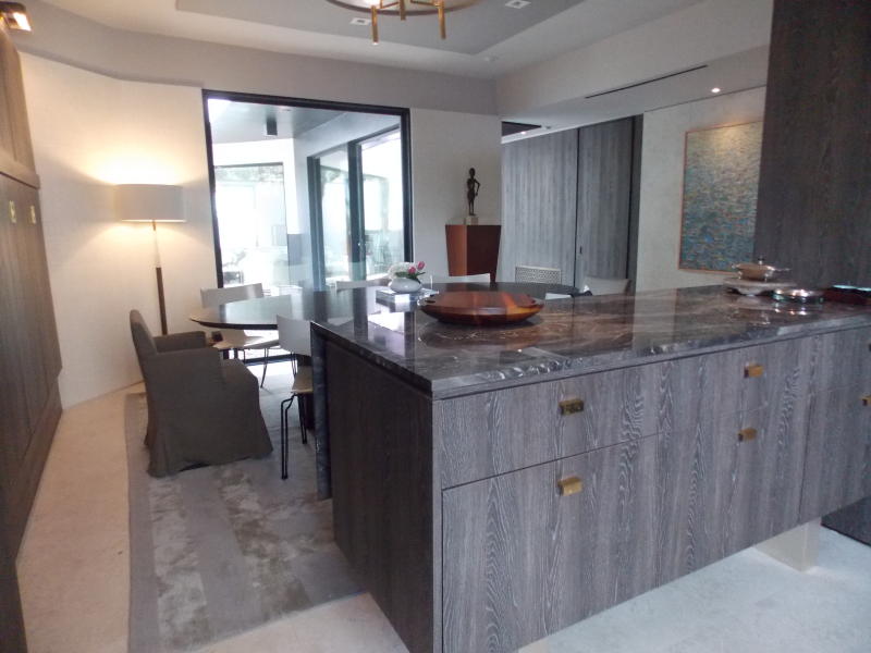 Kitchen opened up to dining area with new counter top